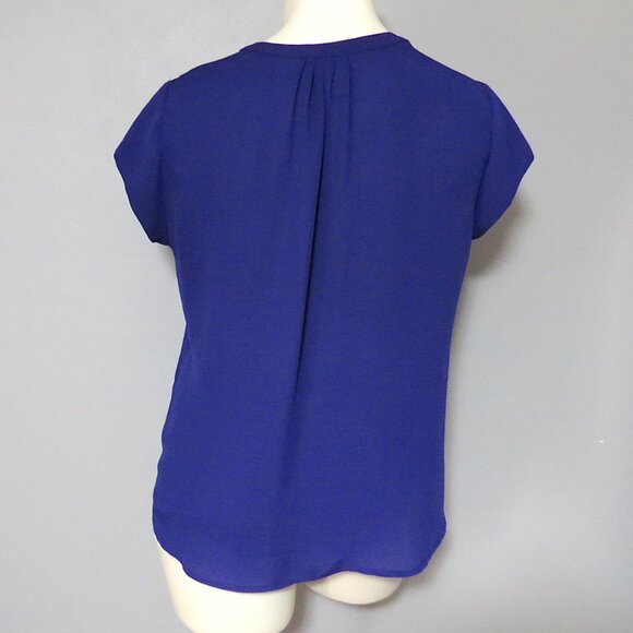 Liz Claiborne Royal Blue Cap Sleeve Blouse Size XL - Picture 5 of 8